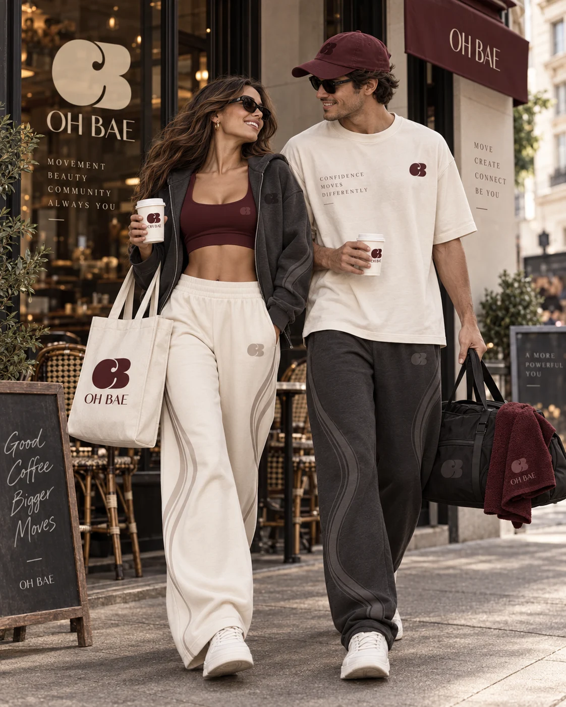 Men and women walking together in OH BAE